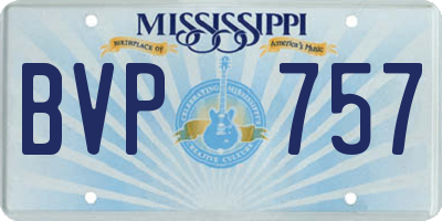 MS license plate BVP757
