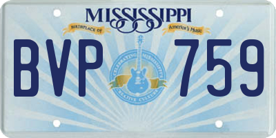 MS license plate BVP759