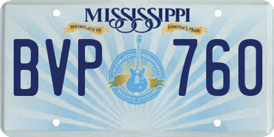 MS license plate BVP760