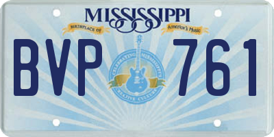 MS license plate BVP761