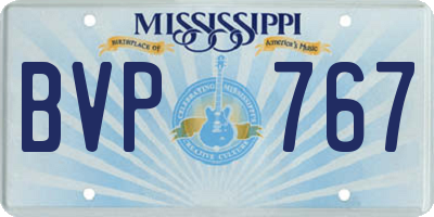 MS license plate BVP767