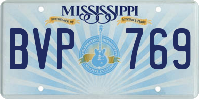 MS license plate BVP769