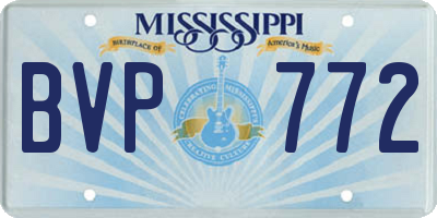 MS license plate BVP772