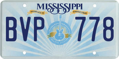 MS license plate BVP778