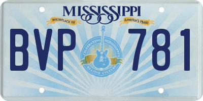 MS license plate BVP781