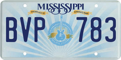 MS license plate BVP783