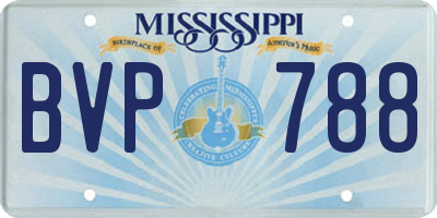 MS license plate BVP788