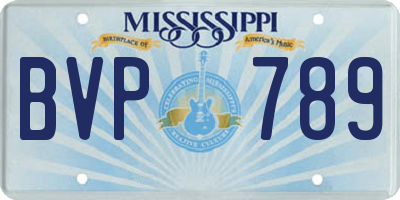 MS license plate BVP789