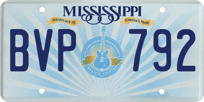 MS license plate BVP792