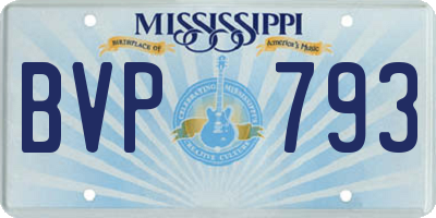 MS license plate BVP793