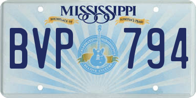 MS license plate BVP794