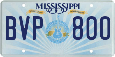 MS license plate BVP800