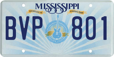 MS license plate BVP801