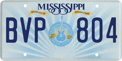 MS license plate BVP804