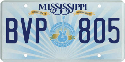 MS license plate BVP805
