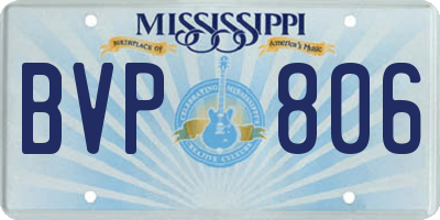 MS license plate BVP806