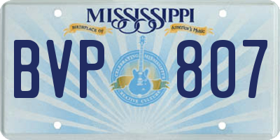 MS license plate BVP807