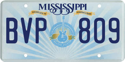 MS license plate BVP809