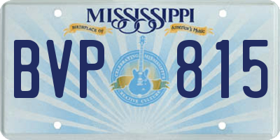 MS license plate BVP815