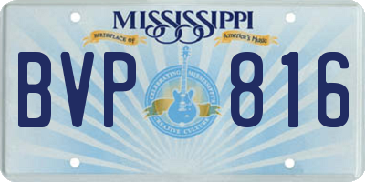 MS license plate BVP816