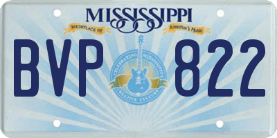 MS license plate BVP822