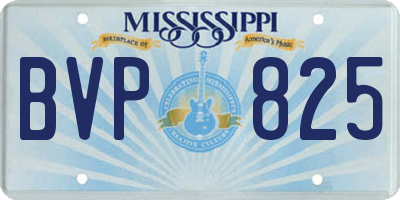 MS license plate BVP825