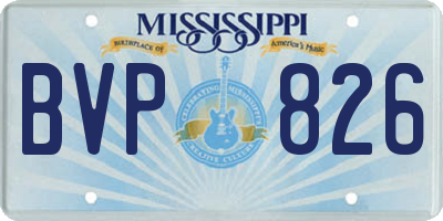 MS license plate BVP826