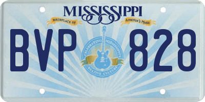 MS license plate BVP828