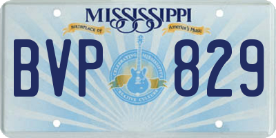 MS license plate BVP829