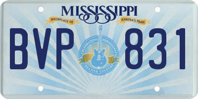 MS license plate BVP831