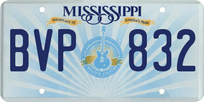 MS license plate BVP832
