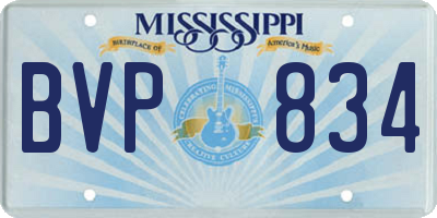 MS license plate BVP834