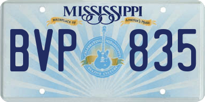 MS license plate BVP835