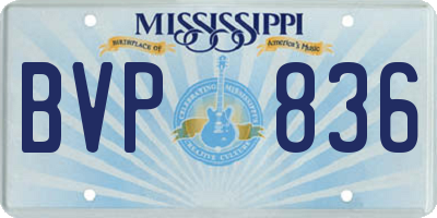 MS license plate BVP836