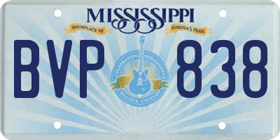 MS license plate BVP838