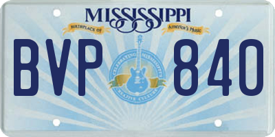 MS license plate BVP840