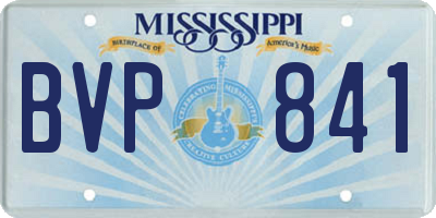 MS license plate BVP841