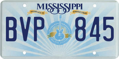 MS license plate BVP845