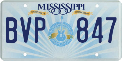 MS license plate BVP847