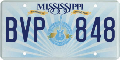 MS license plate BVP848