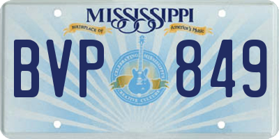 MS license plate BVP849
