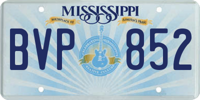 MS license plate BVP852