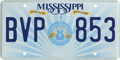 MS license plate BVP853