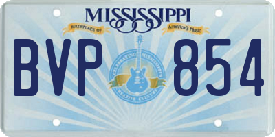 MS license plate BVP854