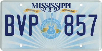 MS license plate BVP857