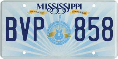 MS license plate BVP858
