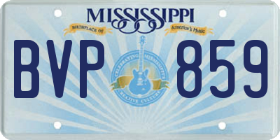 MS license plate BVP859