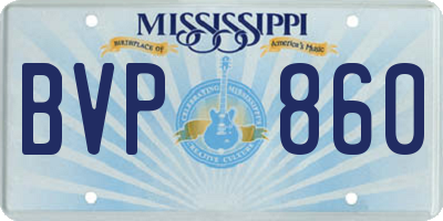 MS license plate BVP860