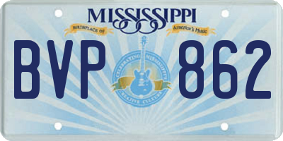 MS license plate BVP862