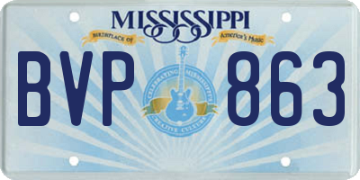 MS license plate BVP863